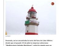 El trabajo de colocación de la cúpula del Faro de Cabo Silleiro en los medios
